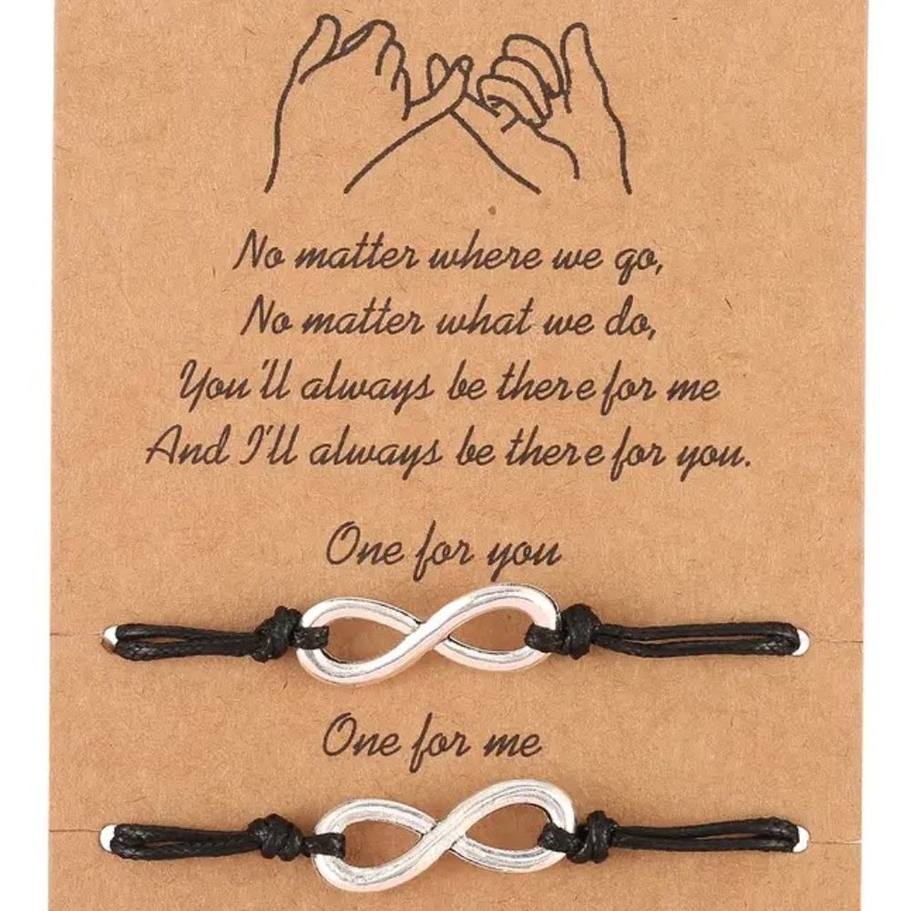 Friendship Bracelets Set of Two Infinite Symbol Charms - NEW